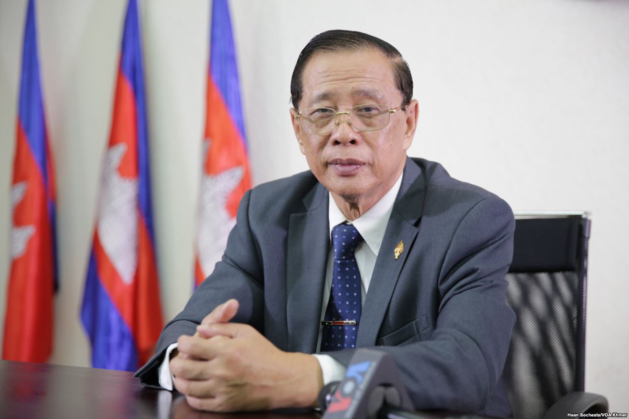 Portrait of Sok Eysan, a spokesman and lawmaker of the Cambodian People's Party.